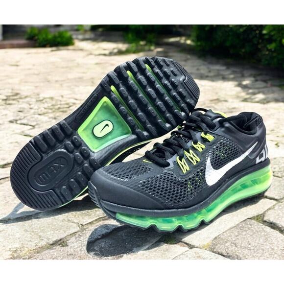 Nike Other - Nike Air Max 2013 Classic Black Volt Kids Size 7Y Shoes New In Box Fast Ship